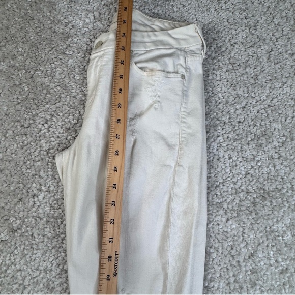 Mother Denim White Distressed Ankle Fray Looker Skinny Jeans stretchy sz 29 - Picture 16 of 16